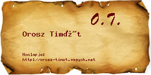 Orosz Timót névjegykártya